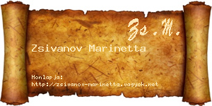 Zsivanov Marinetta névjegykártya